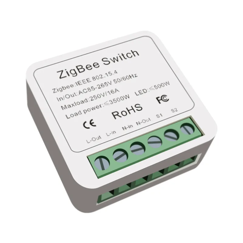 

Умный переключатель 16А Zigbee3.0 поддерживает переключатель двойного управления, модификация eWelink Zero-fire версии для Alex/Google/Salute/Yandex