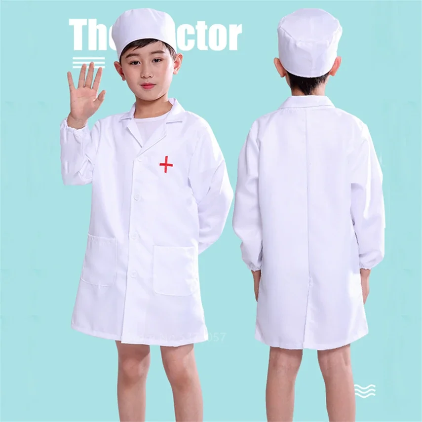 Halloween Kids Simulation Work Suits Cosplay Costumes Surgical Toy Set Children Cross Coat Outfits Girl Boy Carnival Party Wear