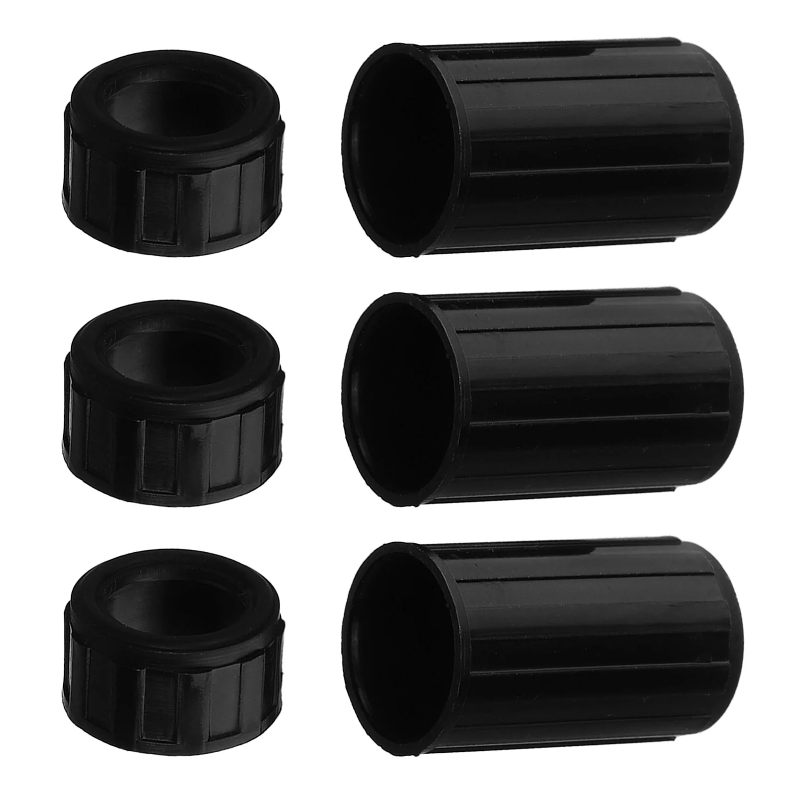 3 Sets Flute Protective Cover Interface Sockets Protection Cap Sleeve Replacements Guards Black Protector