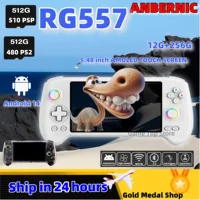 ANBERNIC RG557 RG 557 consola de juegos portátil 5,48 ""pantalla AMOLED dimensión Android 14 Joystick reproductor de vídeo PS2 regalo para niños