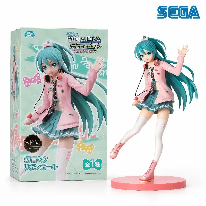 100-オリジナル-sega-spm-初音ミク-プロジェクト-diva-リボンガールアニメグッズフィギュアデスクトップホームデコレーション装飾品在庫あり