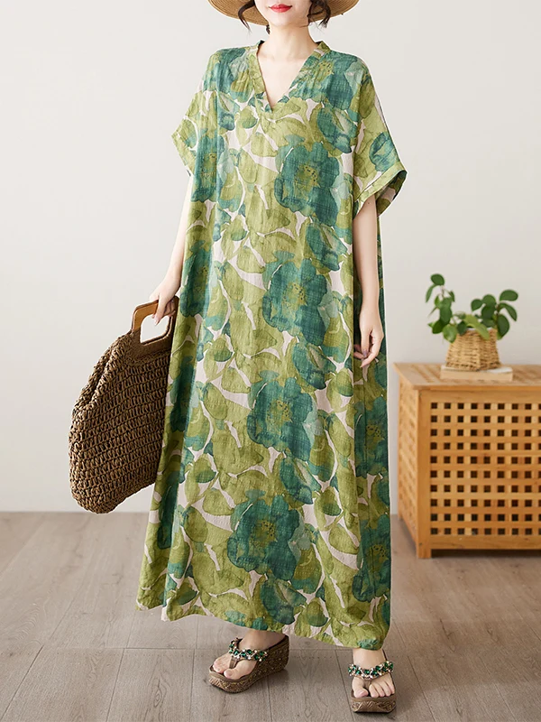 

n Длинная юбка с v-образным вырезом, свободная посадка из тонкого материала, женские большие размеры Dr Faionable и Ele, длиной до колена, из смеси хлопка