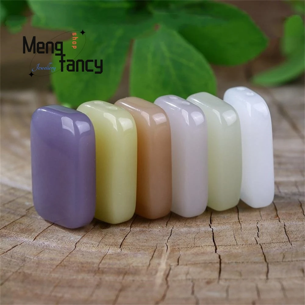 

Natural Hetian Jade Lotus Root Starch Smoke Purple Ice Clear Sheep Fat White Wushi Brand Diy Pendant Simple Fashion Fine Jewelry