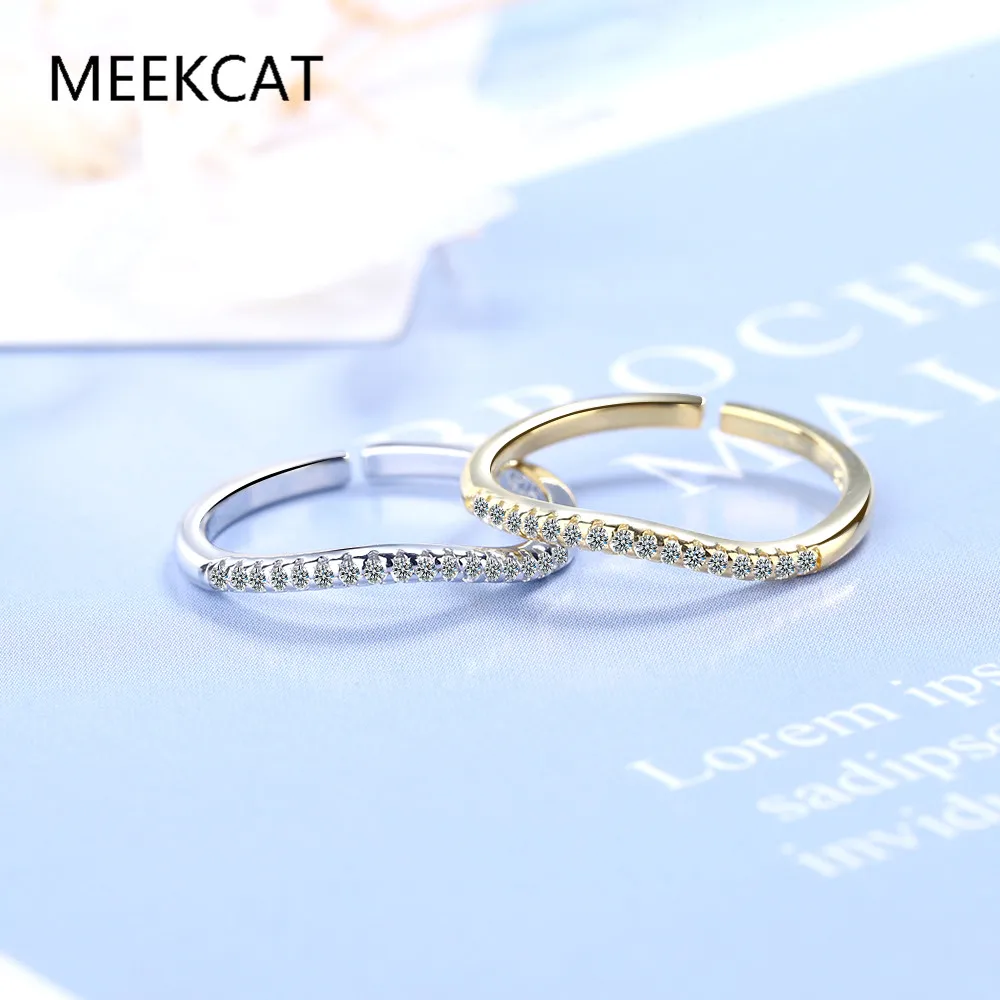 Test Passed Moissanite Ring Matching Wedding Diamond Band for Women 925 Sterling Silver Female Crown Single Tail Ring