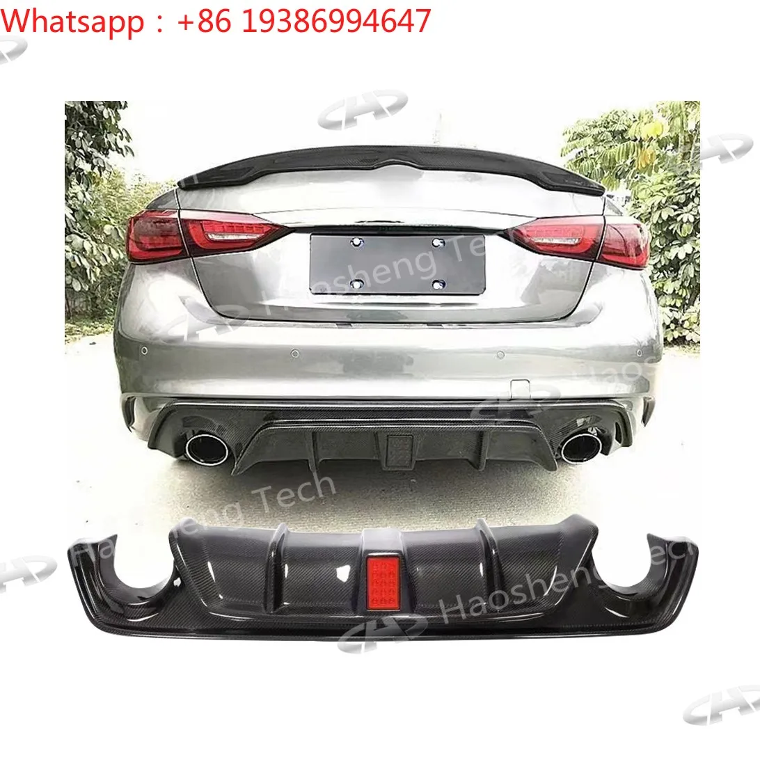 For Carbon Fiber Rear Diffuser for Q50 Sport Rear Bumpers Body Kits for Infiniti Q50 2014-2019 Car Accessories