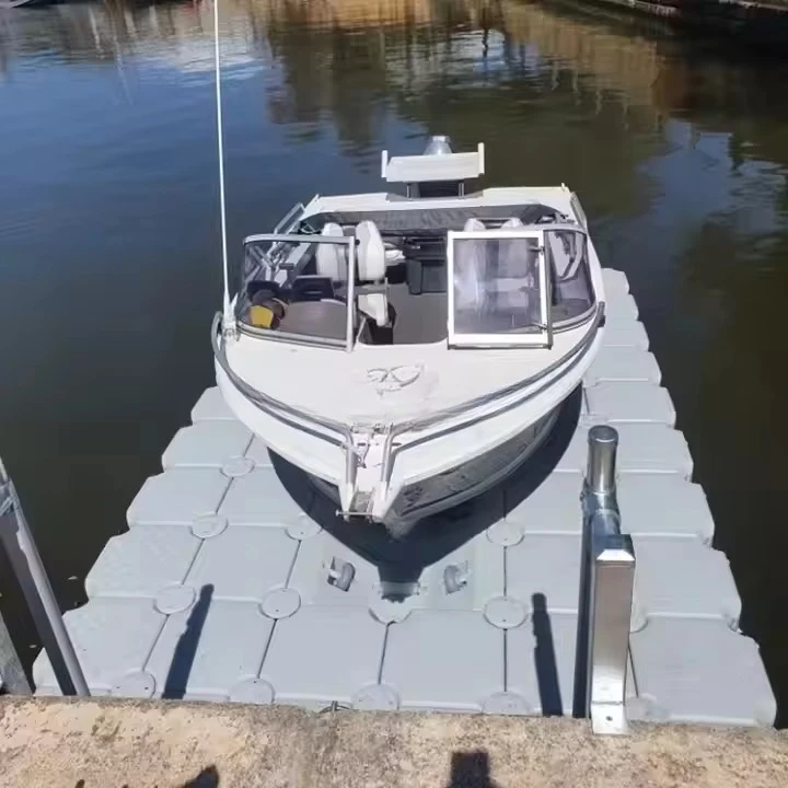 Gray and Orange Boat Dock Plastic Floating Jet Ski Belt Roller Grey Floating Bridge Sea Lake Boat Floating Dock Plastic