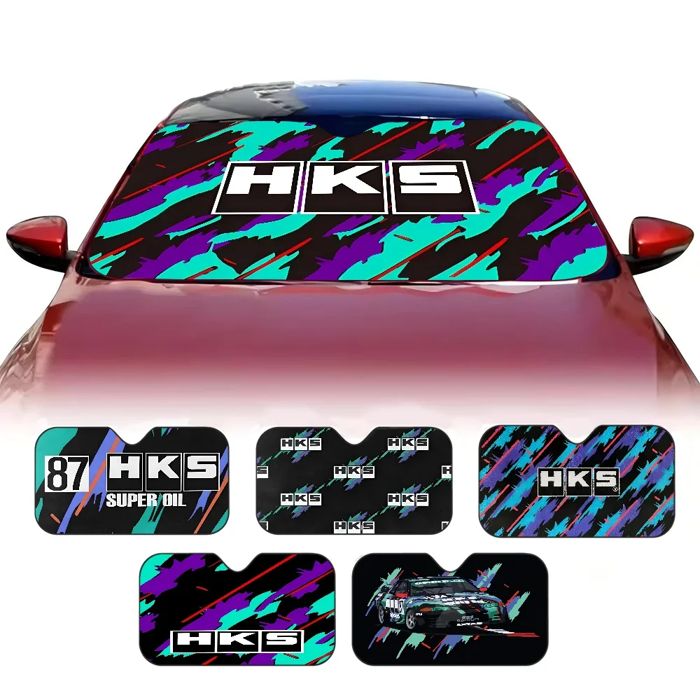 Sports Car HKS JDM Accessories Car Sun Shades Cover Anti-UV Protection Car Window Sunshades Foldable Windshield Sunshade