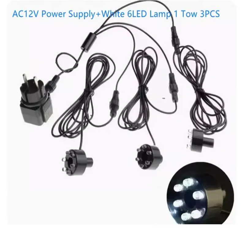 Underwater Lights 6-LED Light Ring For Fountain Fish Pond Water Garden AC12V adapter rockeries Decorative