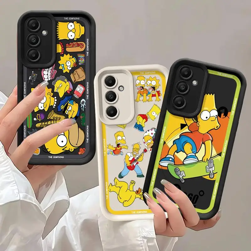 Homer Simpsons Happy Family Phone case for Samsung Galaxy A55 A52 A33 cases A24 A15 A12 A23 A22 5G A54 A52s A53 A14 funda Cover