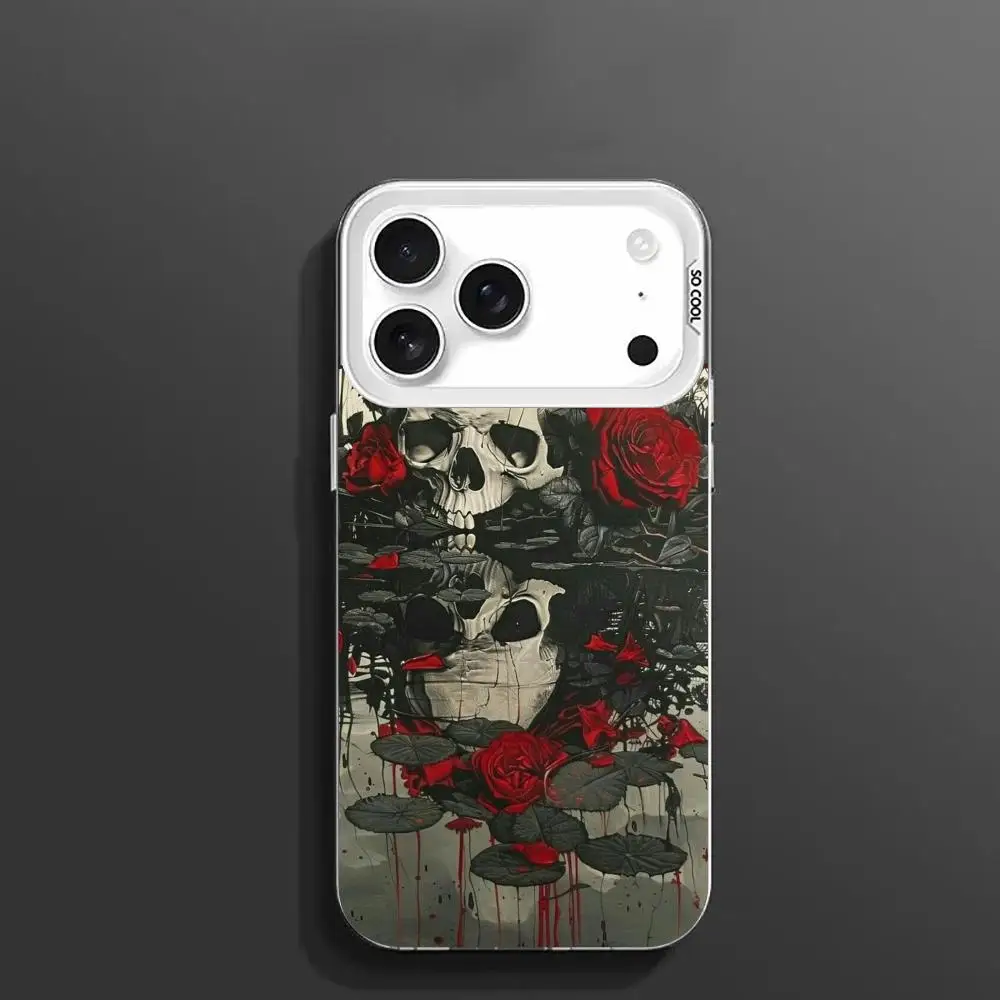 حافظة لهاتف آيفون 17 16 15 14 13 12 11 برو/ ماكس/بلس غطاء خلفي مقاوم للصدمات مضاد للبصمة