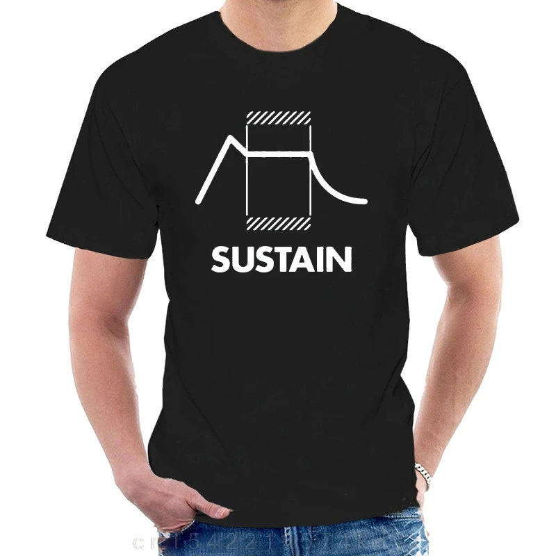 Printed men's T-Shirt Short Sleeve Sustain Synthesiser 100% Cotton Synth Analog Synthesizer Hot  100% Cotton T-Shirt @100500