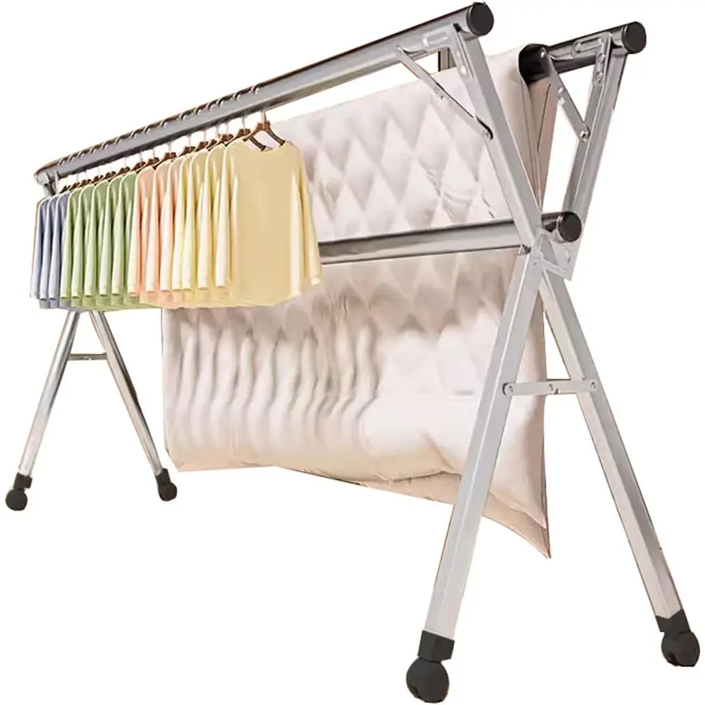 

Портативная складная сушилка из нержавеющей стали 79 с колесами для внутреннего и наружного использования