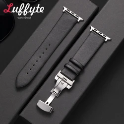 Ultra-thin Leather Strap for Apple Watch 1-10 SE Ultra Men's and Women's Band 49/46/45/44/42/41/40/38mm Watchband Accessories