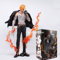 Anime Bloodbath Sanji Figurine Flame Model 28cm One Piece Statue GK Battle Damaged Sanji Action Figures PVC Collections Gift