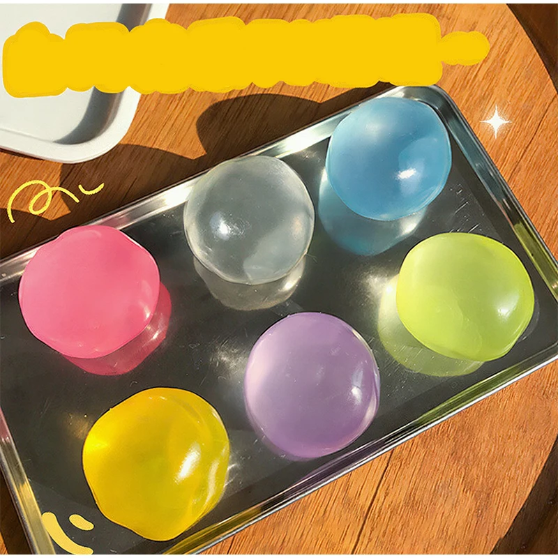 1/3pcs Cute Translucent Coconut Oil Squeeze Ball Appearance Plasticity Slow Rebound Stress Relief Fidget For Kids & Adult 6*6CM