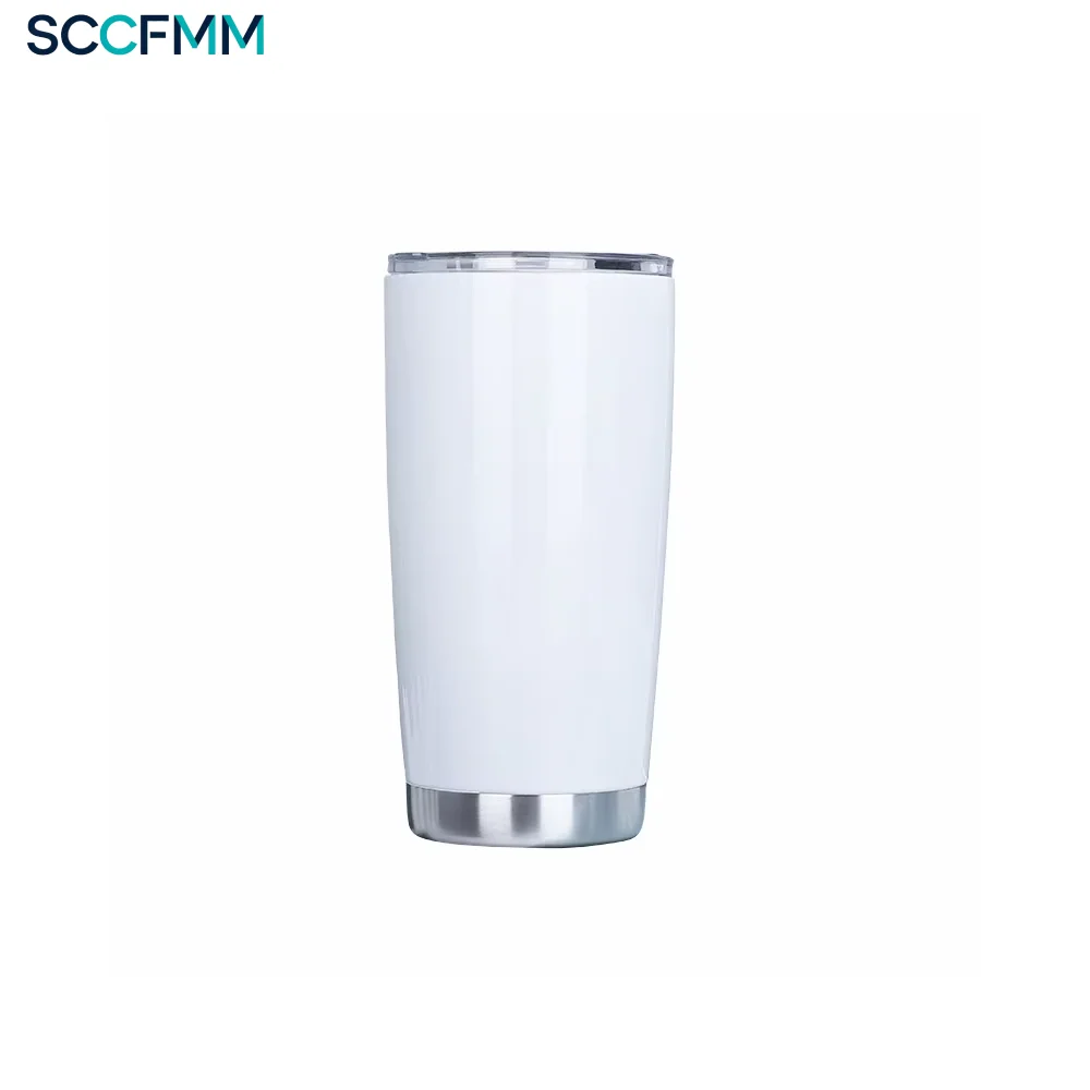 SCCFMM 3Pcs 20oz Ice Cup Stainless Steel Vacuum Insulated Car Beer Mug Sublimation Tumbler for DIY Heat Transfer Print