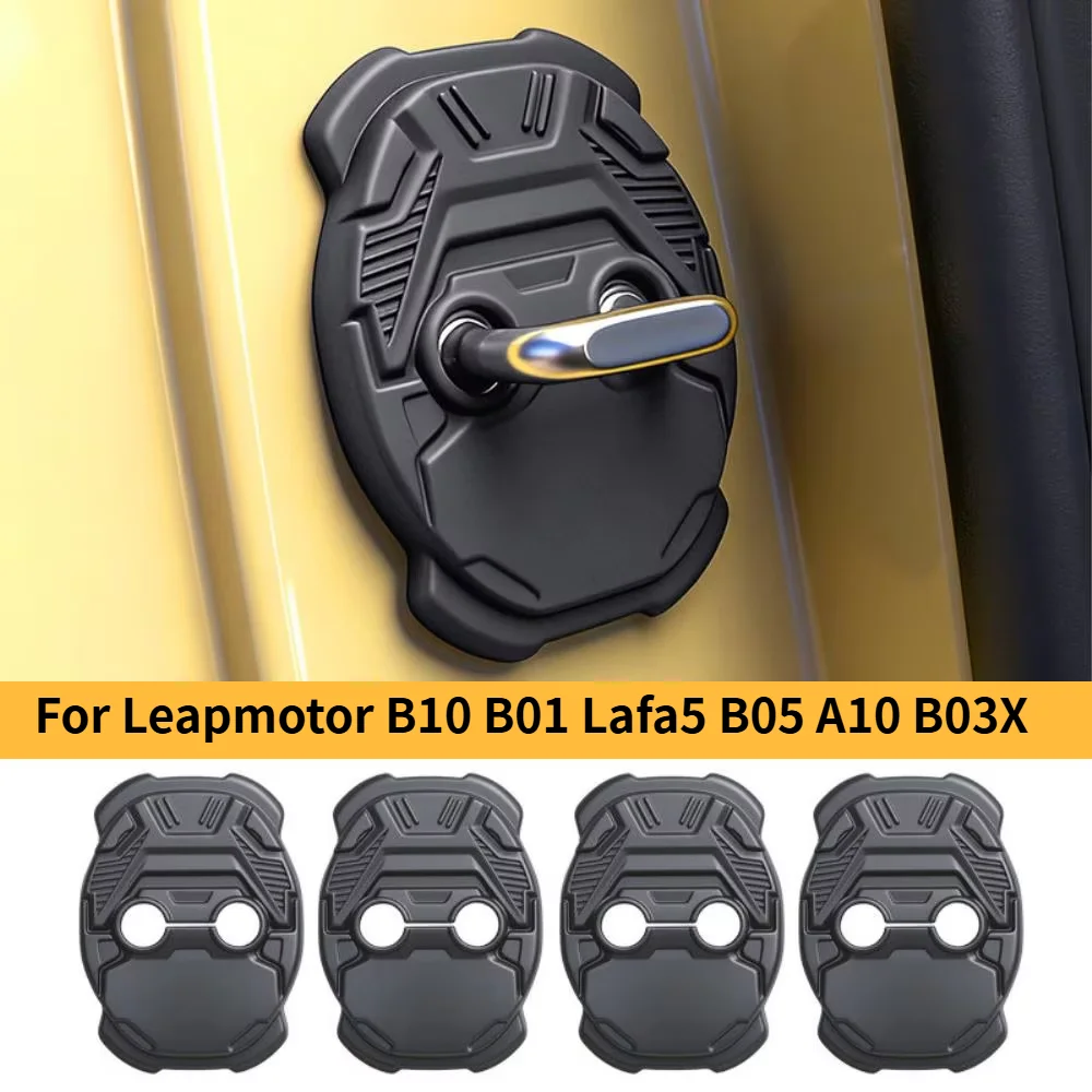 Car Upgrade For Leapmotor B10 B01 Lafa5 B05 A10 B03X Silicone Door Lock Buckle Shock Absorption Cushion Pad Modification
