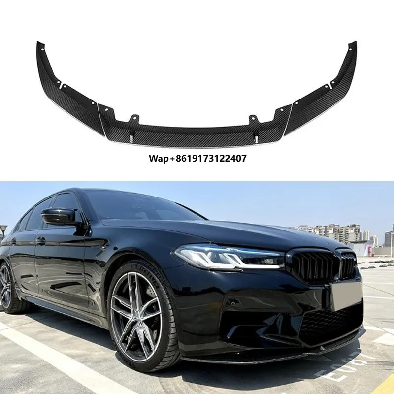 

3pcs Dry Carbon Fiber Front Spoiler Bumper Lip Chin Splitter for 5 Series F90 M5 2020+