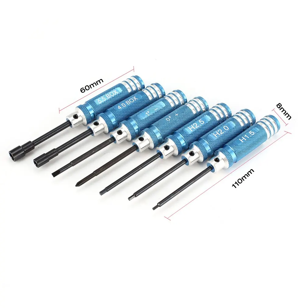 YSIDO-Kit de tournevis hexagonal pour Wltoys Traxxas Axial RC, outils d'écrou, hélicoptère, voiture, avion, importateur FPV, 1.5, 2.0, 2.5mm, 7 pièces