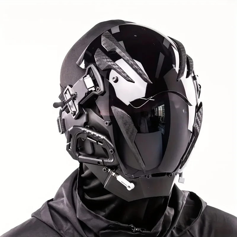 

Cyberpunk Futuristic Mask, Premium Unique Helmet Design Dress Up Accessories, Cosplay Photo Props