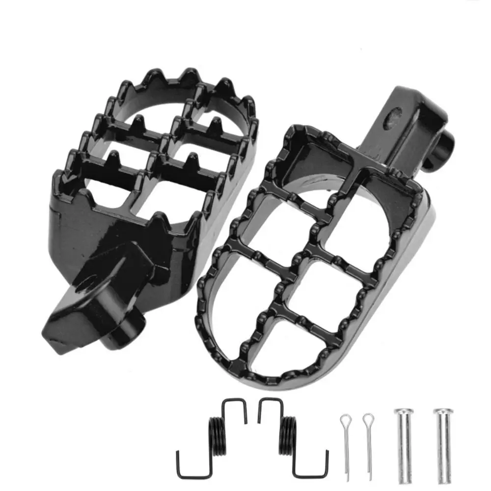 Iron Material Motorcycle Foot Pegs Springs Bolts High Strength Motorcycle Pedals Easy Installation Black/Silver
