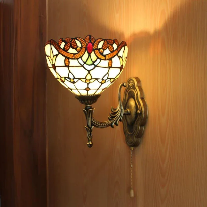 ALBERT Modern Tiffany Wall Lamp LED Inside Creative Glass Sconce Light for Home Living Room Bedroom Corridor