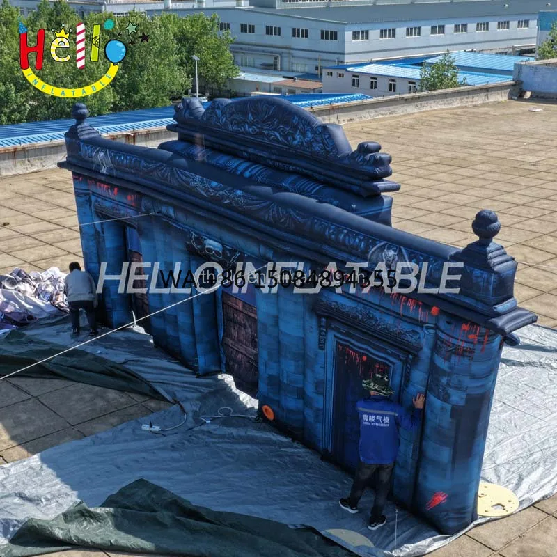 Giant Inflatable Vampire's Lair Haunted House Custom Halloween Themed Inflatable Wall for Event Decoration