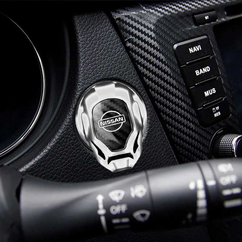 Car Styling Metal One-button Start Button Stickers Accessories For Nissan X-trail Qashqai Note Juke Sentra Patrol Almera Navara