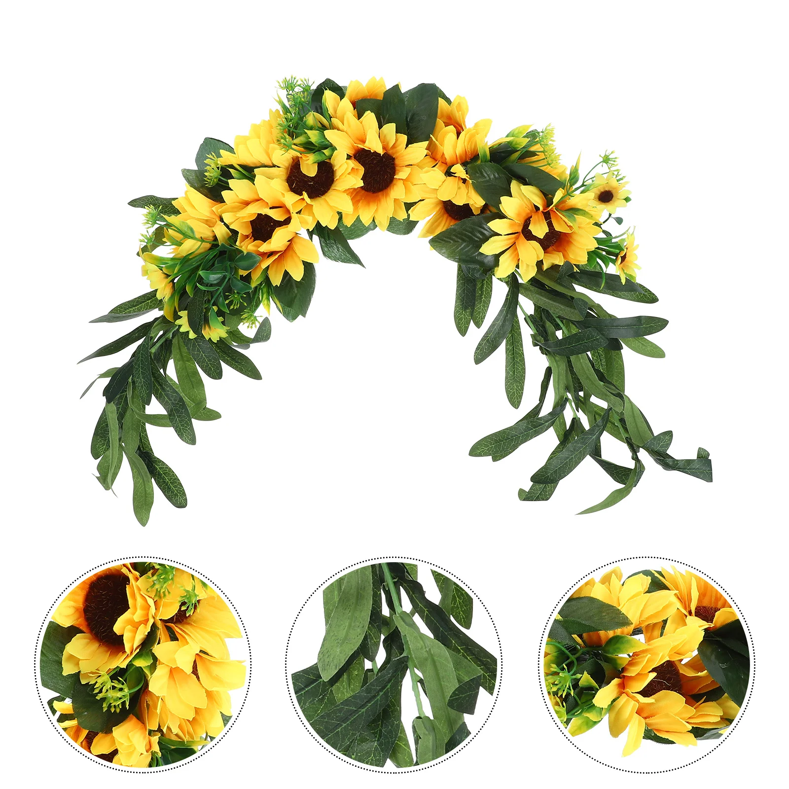 

Handmade Artificial Sunflower Swag Decorative Fake Flower Wreath for Wedding Home Door Wall Hanging Floral Swag Garland