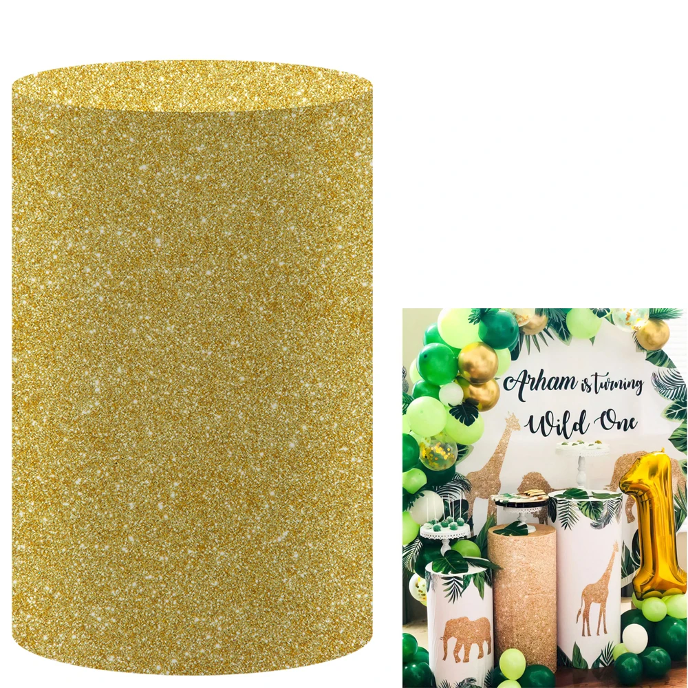 Copertura dello sfondo dell'arco a tema giungla verde/copertura del cilindro per la festa di compleanno, oggetti di scena per la decorazione della festa di nozze e Baby Shower