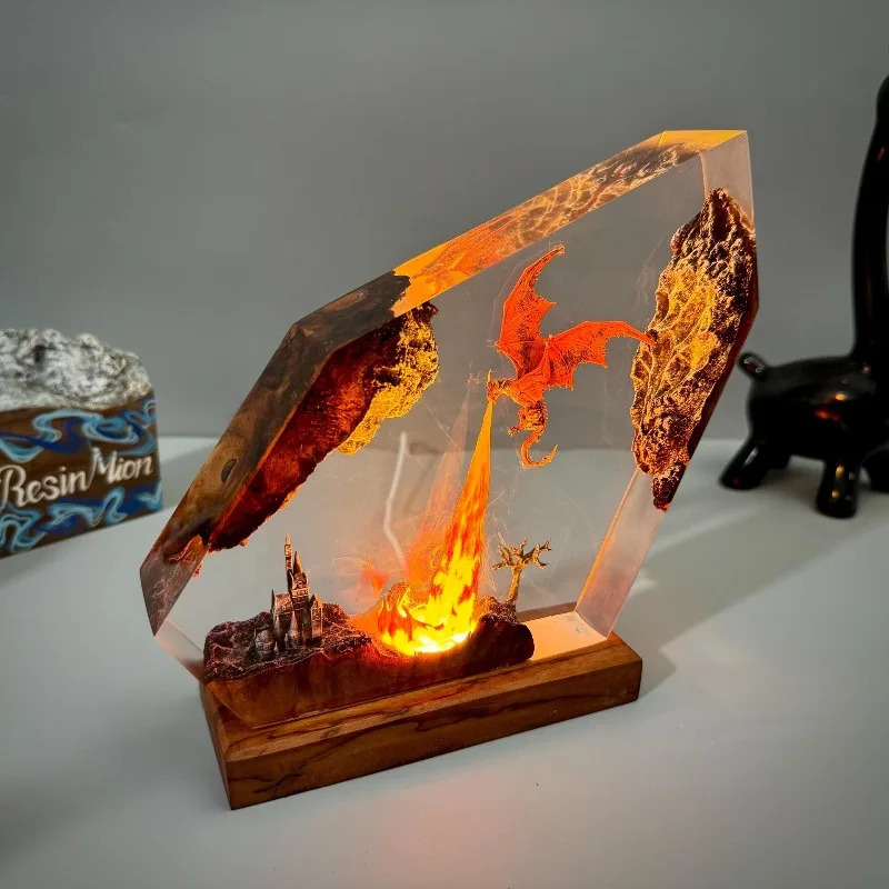 

Fire-breathing dragon peripheral model night light ornaments pterosaur fire-breathing model bedroom night light birthday gift