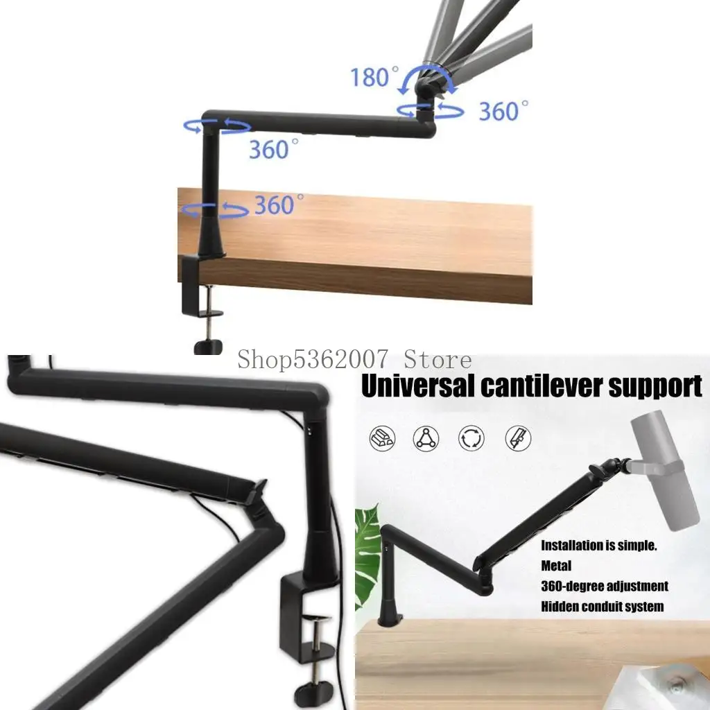 360 Degree Rotating Microphone Boom Arm Stand Aluminum Construction For Phone Tablet Live Streaming Recording 40JB