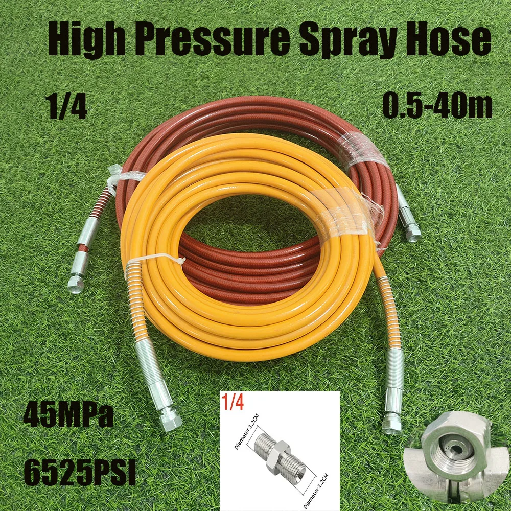 

1/4 Airless Spray Hose High Pressure Wear resistant Pipe 6525PSI Spray Machine Universal Steel Wire Pipe,