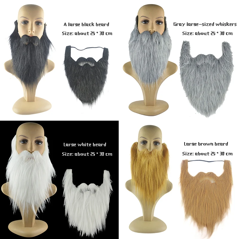 DIY Fancy Dress Fake Beard Long Fluff Beards Cosplay Costume Props Santa Claus Beard Eyebrows Mustache Christmas Party Suppl