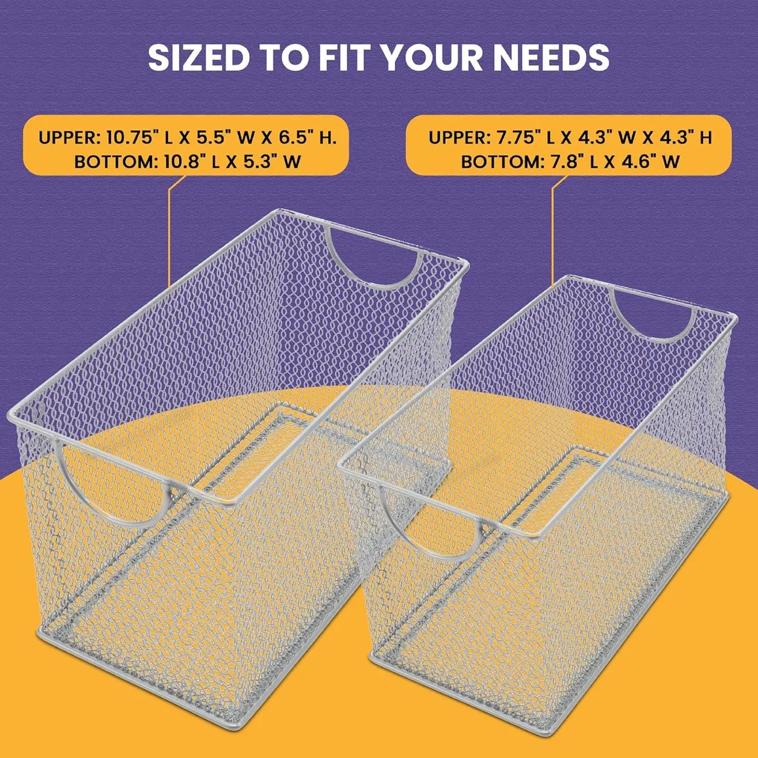 Caja de malla de almacenamiento, malla plateada, ideal para la escuela, suministros para el hogar o la oficina, libros, discos de ordenador y más