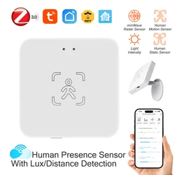 Tuya WiFi /Zigbee Rilevatore di presenza umana Sensore PIR intelligente per il corpo umano Radar MmWave Sensore di movimento a microonde Rilevamento di intensità DC5V