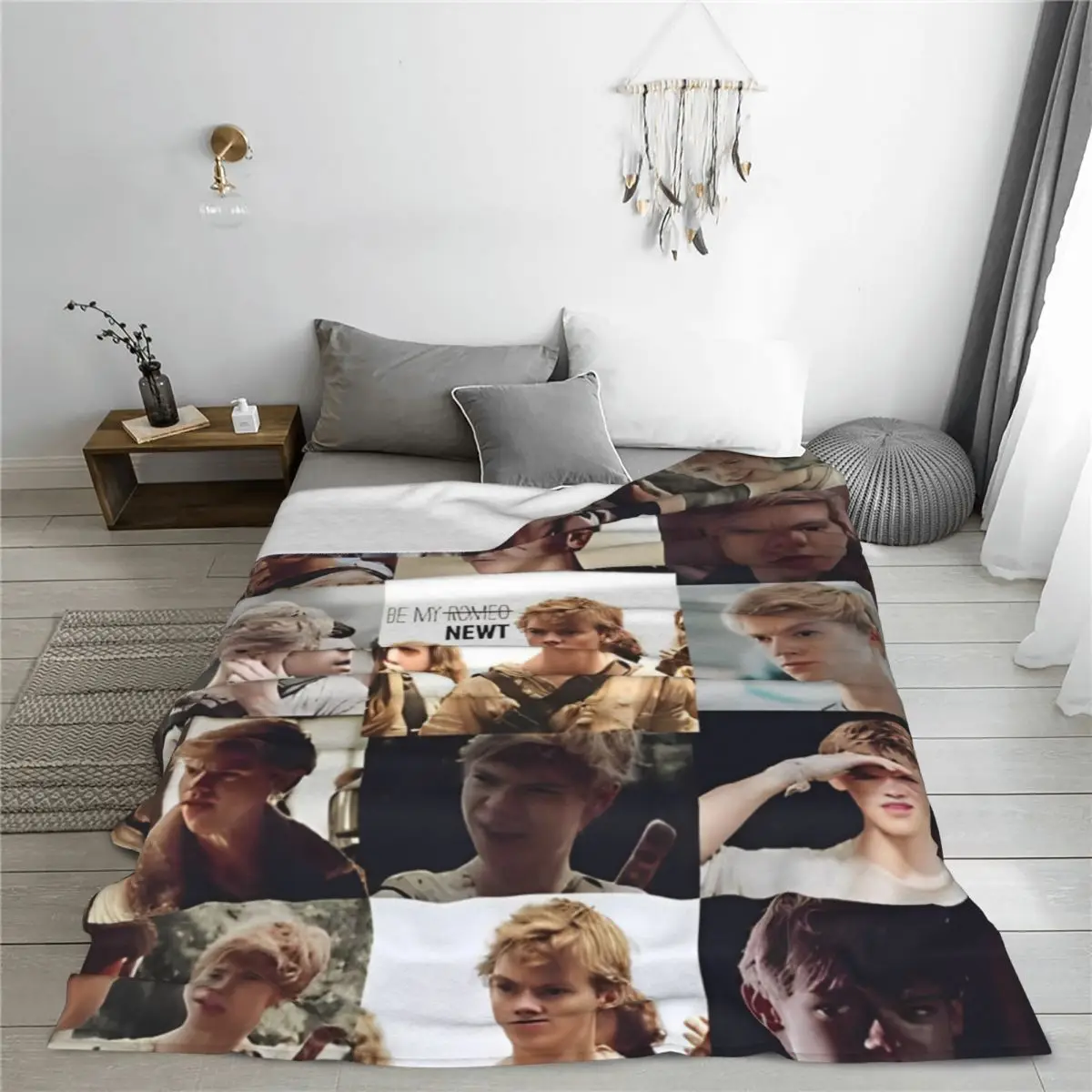 Thomas Brodie Sangster Actor Flannel Blankets Novelty Throw Blankets for Home 150*125cm Rug Piece