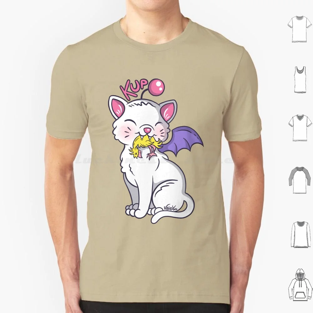 Moogle Cat T Shirt Cotton Men Women Diy Print Final Fantasy Moogle Moguri Chocobo Cat Bird Funny Cute Pastel Videogame