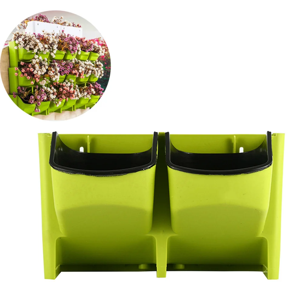 الضوء الأخضر الحائط زارع مع ثقوب الصرف العمودي حديقة ديكور لشرفة سياج فناء ساحة الراتنج اناء للزهور