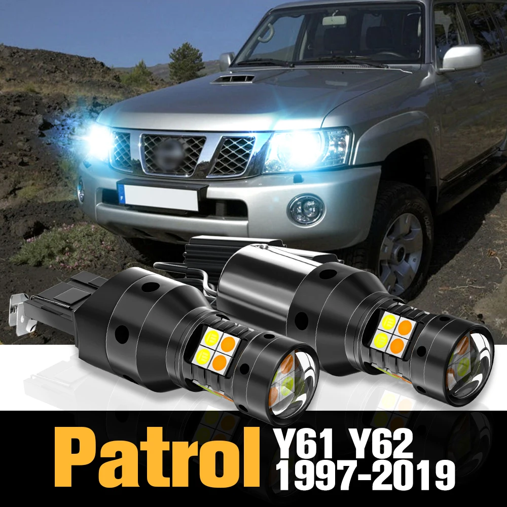 

2pcs Canbus LED Dual Mode Turn Signal+Daytime Running Light DRL Accessories For Nissan Patrol Y61 Y62 1997-2019 2009 2010 2011