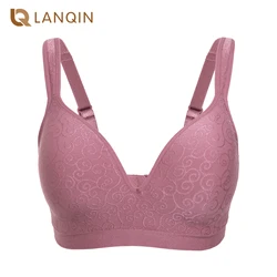 Women's Comfort Full Coverage Jacquard Everyday Seamless Foam Contour Wire Free Bra Plus Size