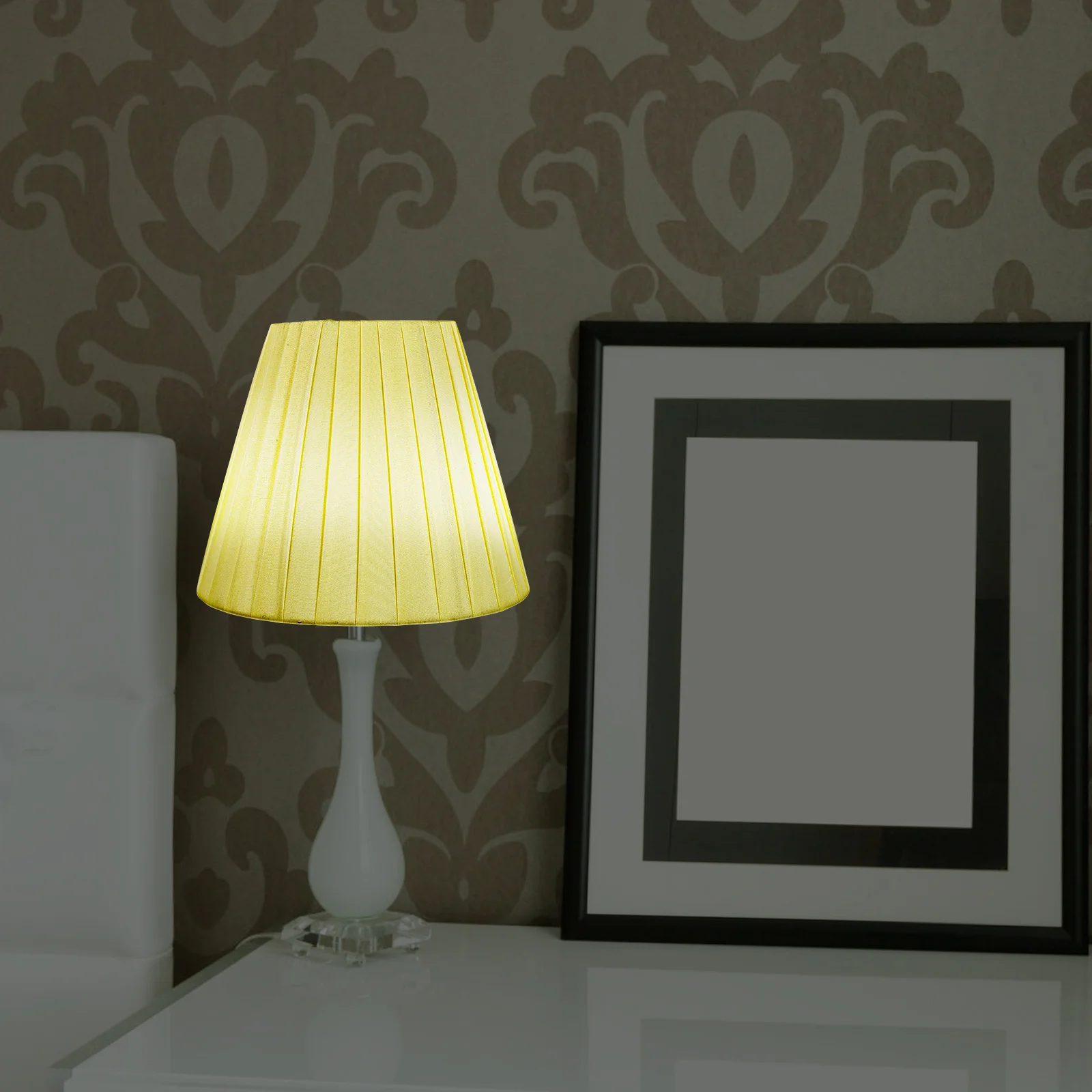 

1pc Cloth Lampshade Pleated Design For Hanging Floor Bedside Lamp Durable Lightweight Simple Style Decorative Home Bedroom Light