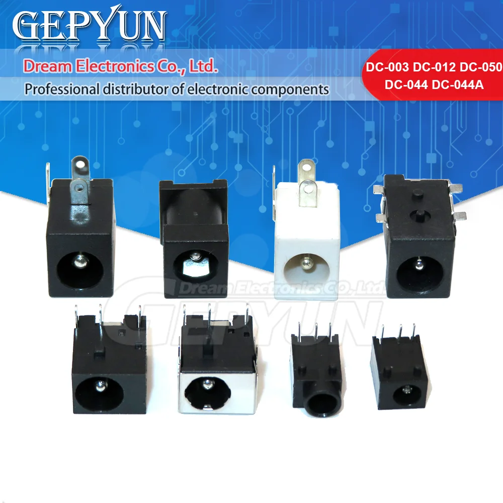 10PCS DC power jack socket female connector dc005 5.5*2.1MM 5.5*2.5MM 3.5*1.3MM 5.5*2.1 5.5*2.5 3.5*1.3 DC-003/012/050/044/044A