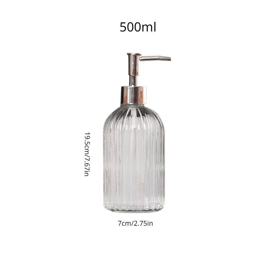 Light Luxury Hand Sanitizer 500ml Transparent Glass Household Home Press Shower Gel Bottle Set Decoration