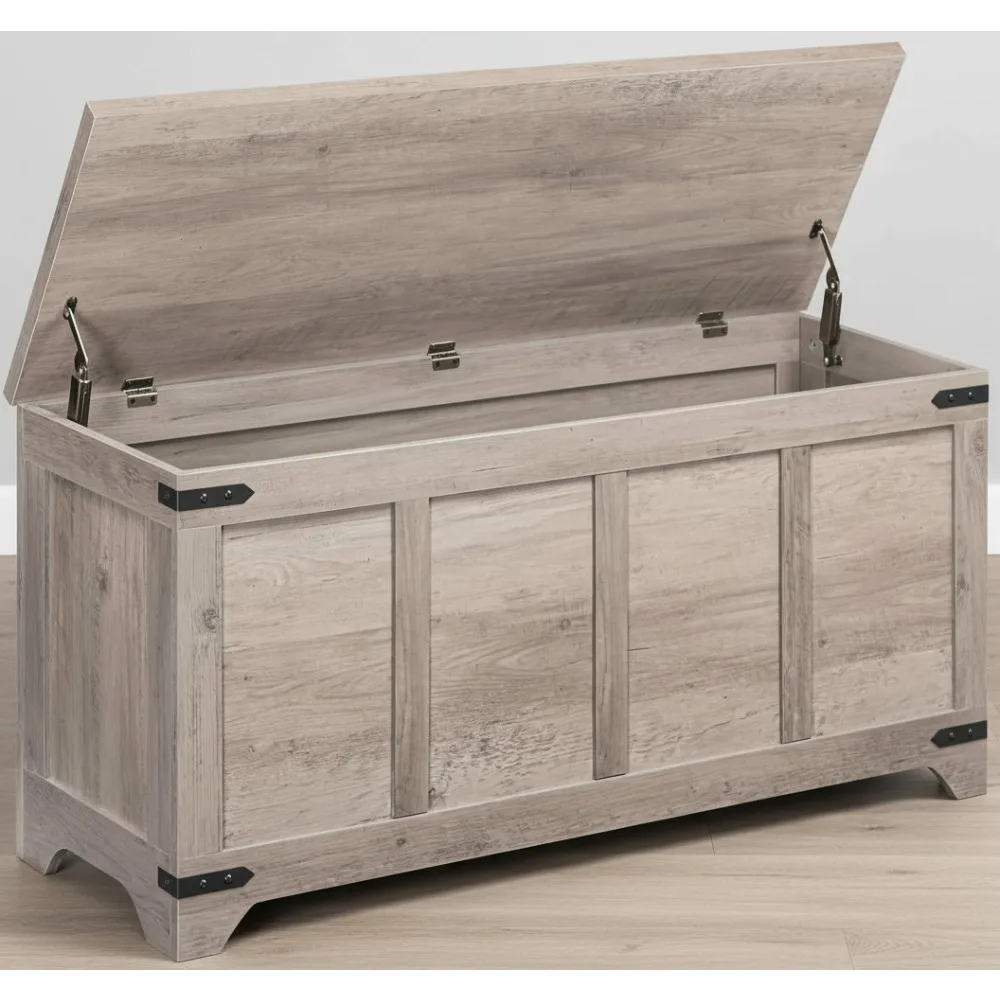 صندوق ألعاب كبير على شكل صندوق تخزين خشبي مع مفصلات أمان، مقعد أحذية للمدخل لغرفة الأطفال وغرفة المعيشة