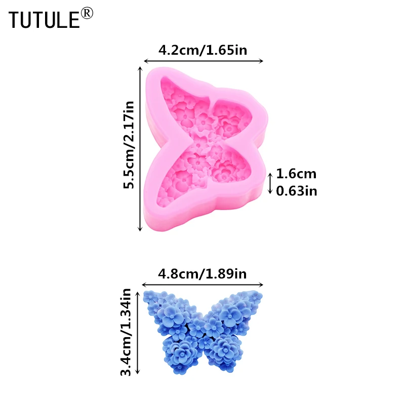 3D flower butterfly scented candle silicone mold drop glue decorative epoxy resin mold DIY butterfly chocolate silicon cake mold