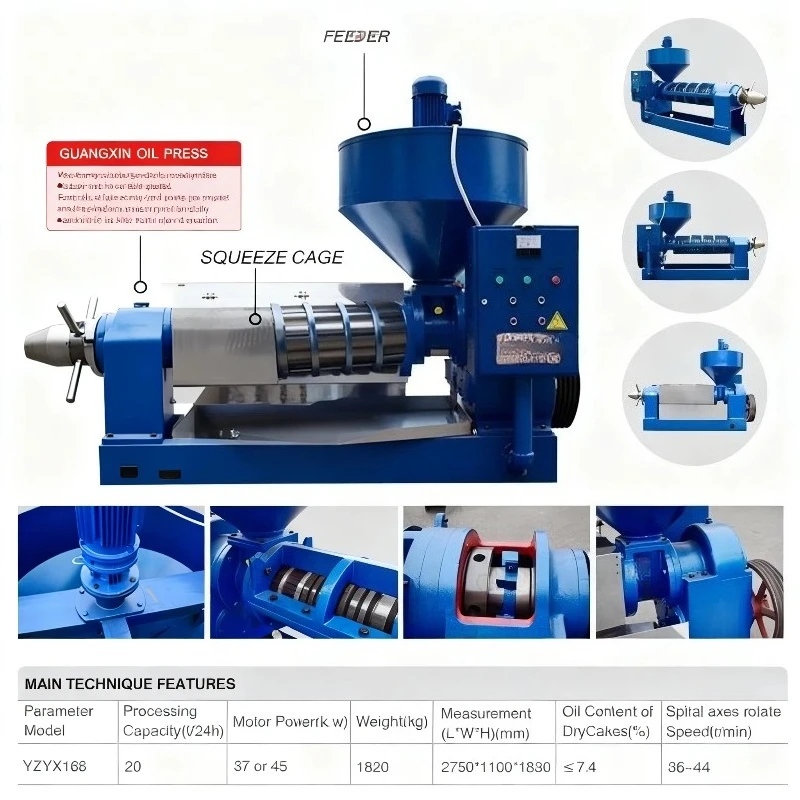 Picture 5: High-yield and high-efficiency multi-purpose soybean, olive and walnut oil press, which can process various grain seeds