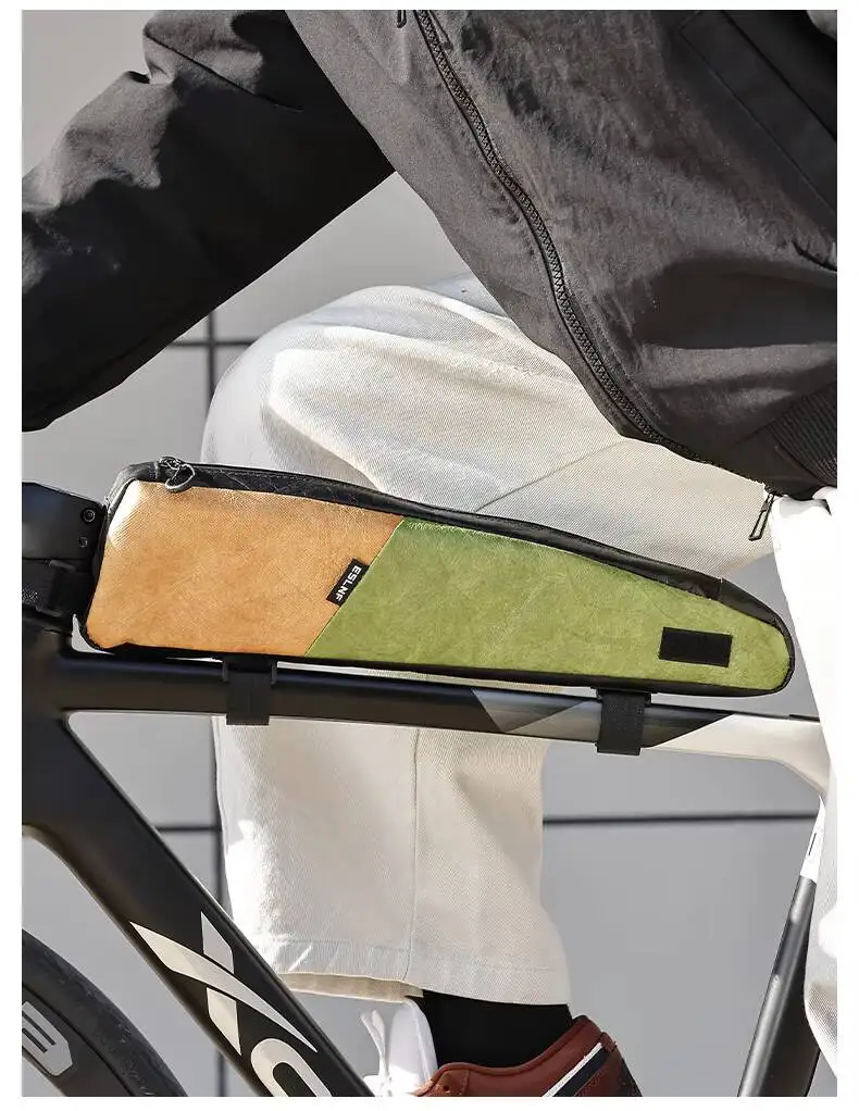 ESLNF Wasserdichte Fahrradtasche für Oberrohr, Beinfreundlich, Schlanker Stabiler Riemen, Passend für Mountainbikes und Rennräder, Leichtgewichtig, Langlebig – Detail 16
