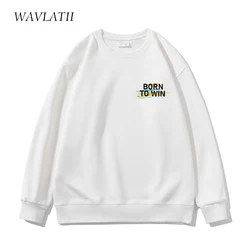 WAVLATII Women New White Soft Sweatshirts Female Fashion Printed Streetwear Hoodies Lady Khaki Red Tops for Spring Autumn WH2354