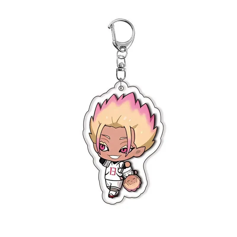 Anime Acrylic Keychain for Blue Lock 6Cm Anime Isagi Yoichi Meguru Kunigami Exquisite Pendant Transparent Metal Chain Pendant